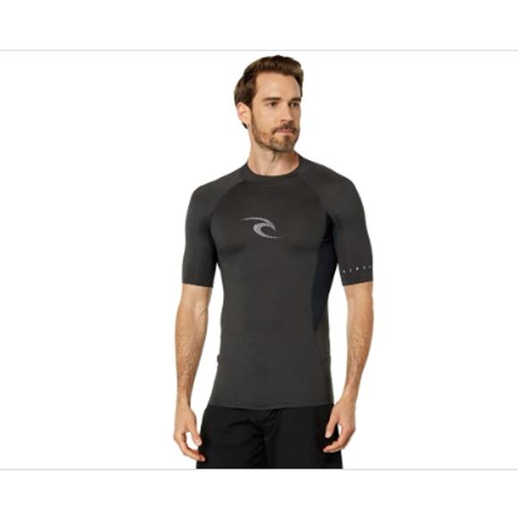 Rip Curl Swimwear UV Tee Performance Fit Mens Large Short Sleeve Black - Picture 2 of 7